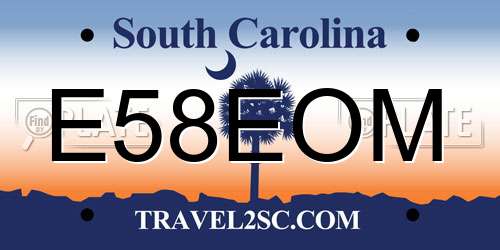 E58EOM South Carolina License Plate