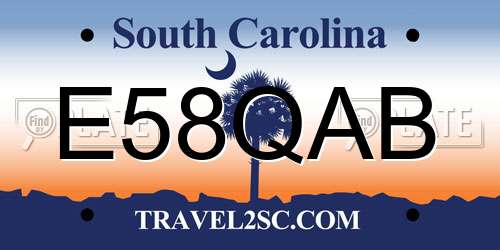E58QAB South Carolina License Plate