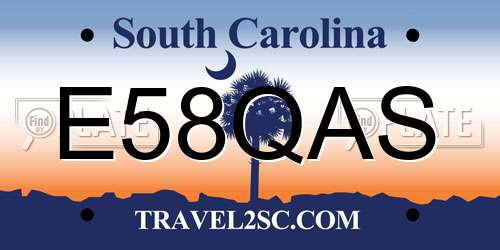 E58QAS South Carolina License Plate