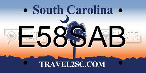 E58SAB South Carolina License Plate