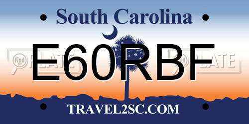 E60RBF South Carolina License Plate