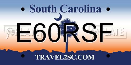 E60RSF South Carolina License Plate