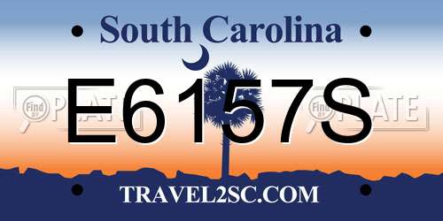 E6157S South Carolina License Plate