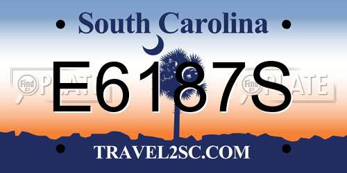 E6187S South Carolina License Plate
