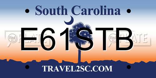 E61STB South Carolina License Plate