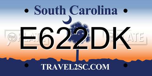 E622DK South Carolina License Plate