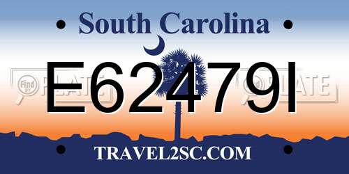 E62479I South Carolina License Plate
