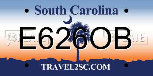 E626OB South Carolina License Plate
