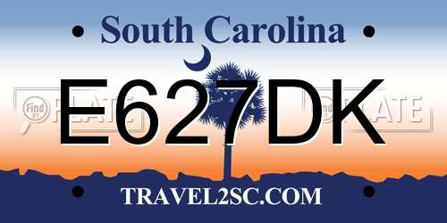 E627DK South Carolina License Plate
