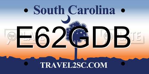 E62GDB South Carolina License Plate