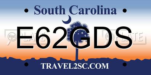 E62GDS South Carolina License Plate