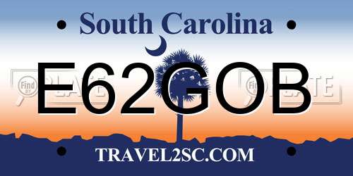 E62GOB South Carolina License Plate