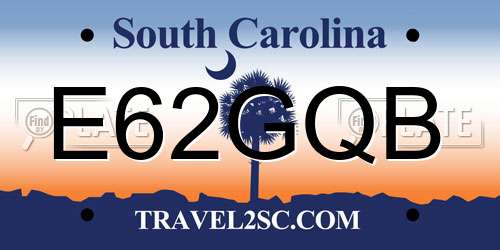 E62GQB South Carolina License Plate