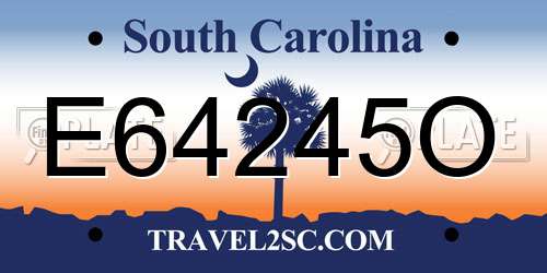 E64245O South Carolina License Plate