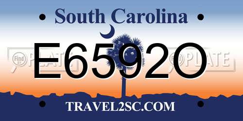 E6592O South Carolina License Plate