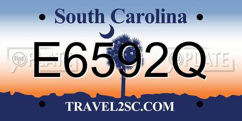 E6592Q South Carolina License Plate