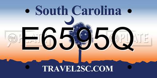 E6595Q South Carolina License Plate