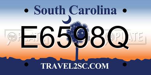 E6598Q South Carolina License Plate
