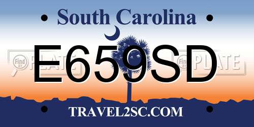E659SD South Carolina License Plate