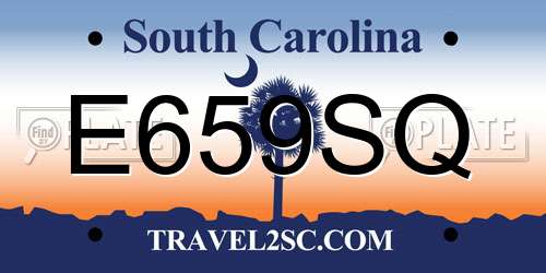 E659SQ South Carolina License Plate