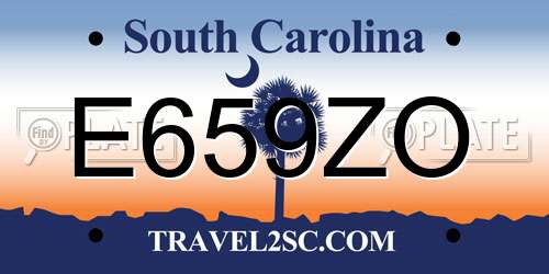 E659ZO South Carolina License Plate