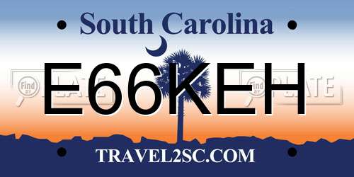 E66KEH South Carolina License Plate