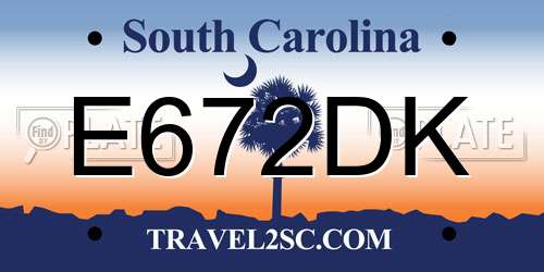 E672DK South Carolina License Plate