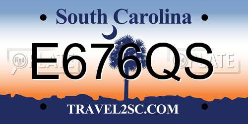 E676QS South Carolina License Plate