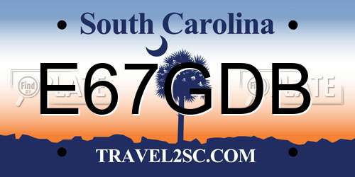 E67GDB South Carolina License Plate