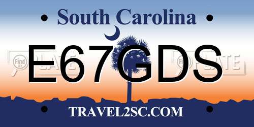 E67GDS South Carolina License Plate
