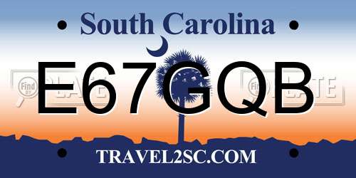 E67GQB South Carolina License Plate