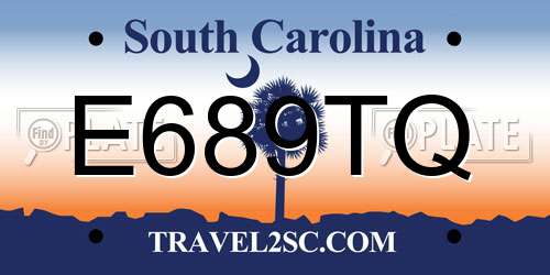 E689TQ South Carolina License Plate