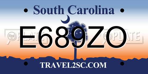 E689ZO South Carolina License Plate