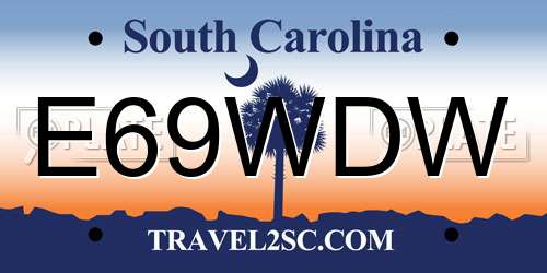 E69WDW South Carolina License Plate
