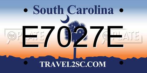 E7027E South Carolina License Plate
