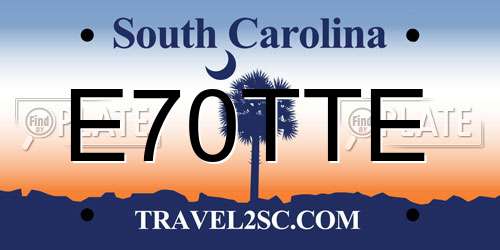 E70TTE South Carolina License Plate