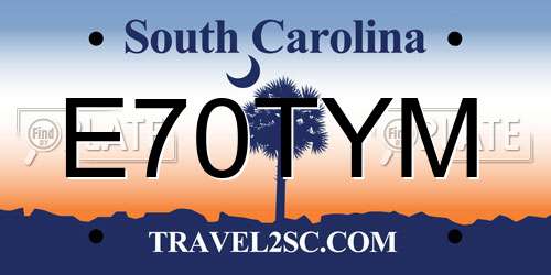 E70TYM South Carolina License Plate