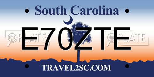 E70ZTE South Carolina License Plate