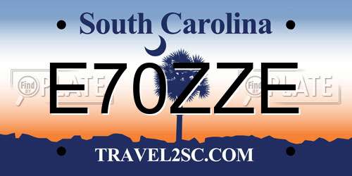 E70ZZE South Carolina License Plate