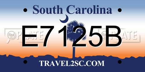 E7125B South Carolina License Plate