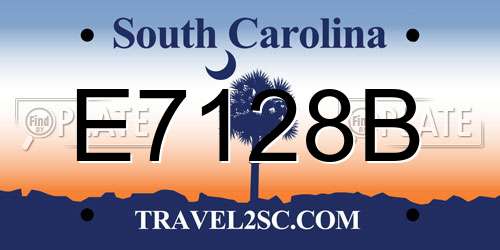 E7128B South Carolina License Plate