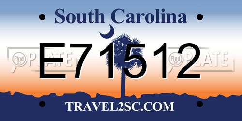 E71512 South Carolina License Plate