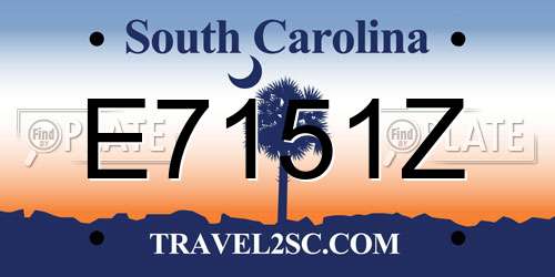 E7151Z South Carolina License Plate