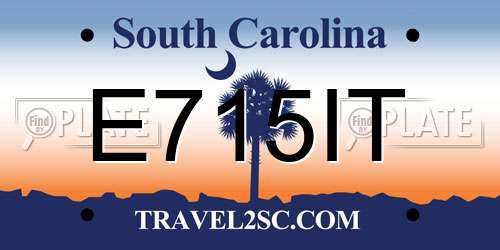 E715IT South Carolina License Plate