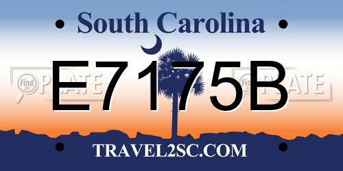 E7175B South Carolina License Plate