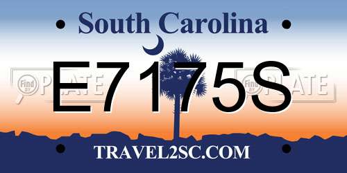 E7175S South Carolina License Plate