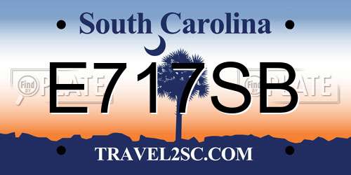 E717SB South Carolina License Plate