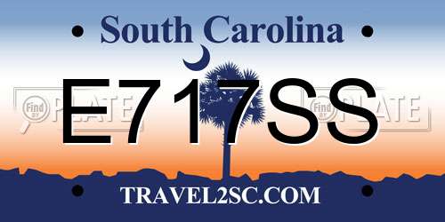 E717SS South Carolina License Plate