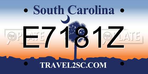 E7181Z South Carolina License Plate