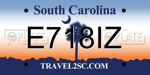 E718IZ South Carolina License Plate